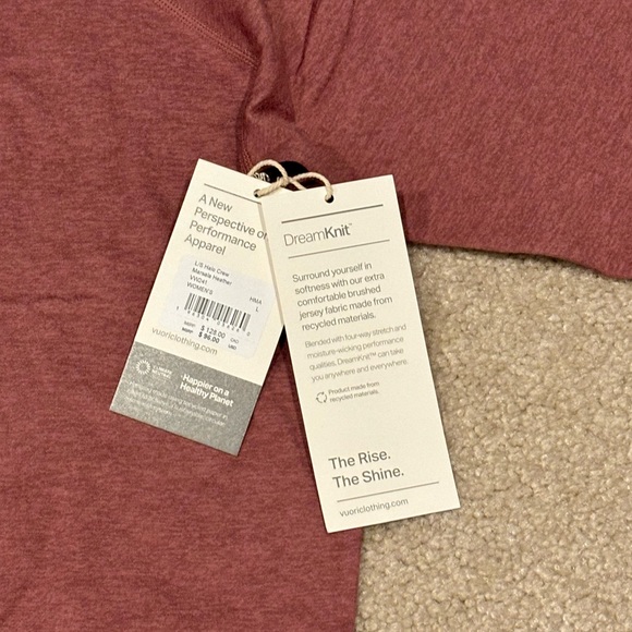 Vuori Halo Crew Long Sleeve Marsala Heather-Med & Large - Picture 5 of 8